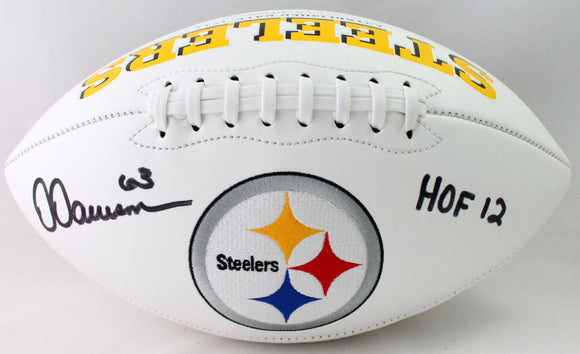 Dermontti Dawson Autographed Pittsburgh Steelers Logo Football w/HOF - Beckett W Auth