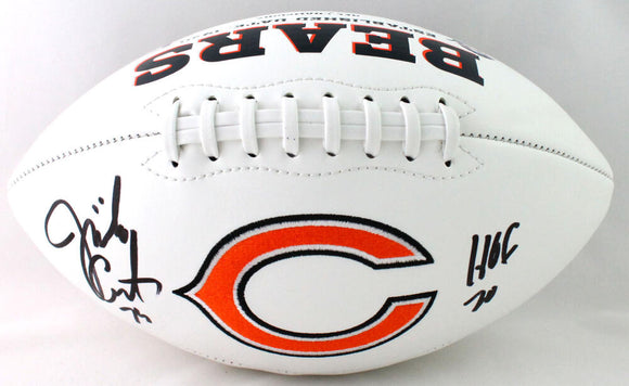 Jimbo Covert Autographed Chicago Bears Logo Football w/HOF - Beckett W Auth *Black