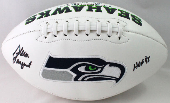Steve Largent Autographed Seattle Seahawks Logo Football w/ HOF - Beckett W Auth *Split