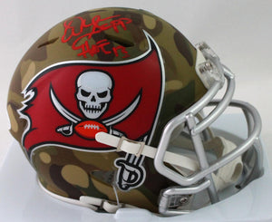 Warren Sapp Autographed Tampa Bay Bucs Camo Speed Mini Helmet w/HOF - Beckett W Auth *Red Image 1
