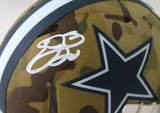 Emmitt Smith Autographed Dallas Cowboys Camo Speed Mini Helmet - Beckett W Auth *White