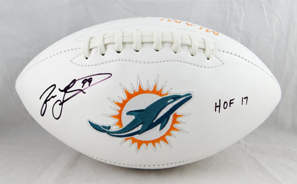Jason Taylor Autographed Miami Dolphins Logo Football W/ HOF- JSA Witnessed