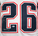 Sony Michel Autographed White Pro Style Jersey W/ SB Champs- Beckett W Auth *2 Image 2