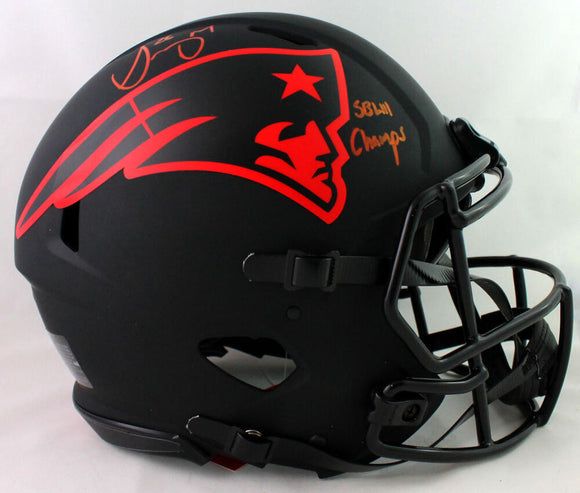 Sony Michel Autographed Patriots F/S Eclipse Authentic Helmet w/ SB Champs - Beckett W Auth *Red Image 1