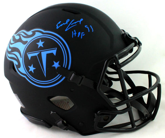 Earl Campbell Autographed Tennessee Titans F/S Eclipse Speed Authentic Helmet w/ HOF - Beckett W Auth *Blue