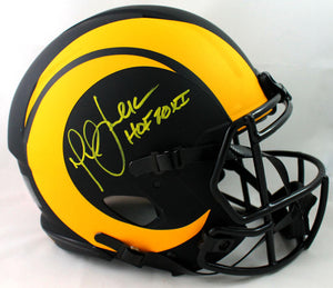Marshall Faulk Autographed LA Rams F/S Eclipse Speed Authentic Helmet w/HOF - Beckett W Auth *Yellow
