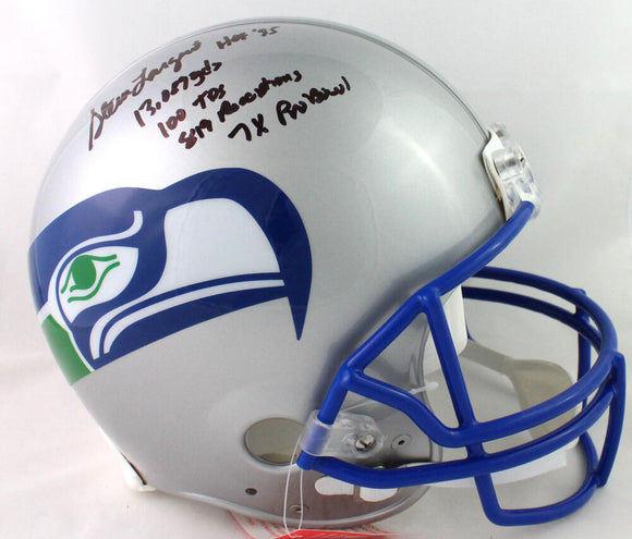 Steve Largent Autographed Seattle Seahawks F/S 83-01 TB Authentic Helmet w/5 Insc - Beckett W Auth *Black