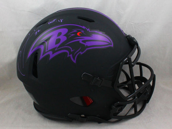 Ray Lewis Signed Baltimore Ravens F/S Eclipse Speed Authentic Helmet w/HOF - Beckett W Auth *Purple