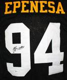 AJ Epenesa Autographed Black College Style Jersey - Beckett W Auth *9