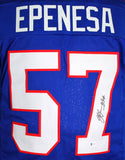 AJ Epenesa Autographed Blue Pro Style Jersey - Beckett W Auth *7