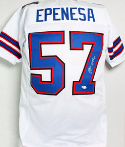 AJ Epenesa Autographed White Pro Style Jersey - Beckett W Auth *7