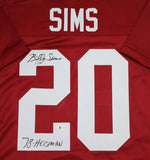 Billy Sims Autographed Maroon College Style Jersey w/Heisman - Beckett W Auth *2 Image 2