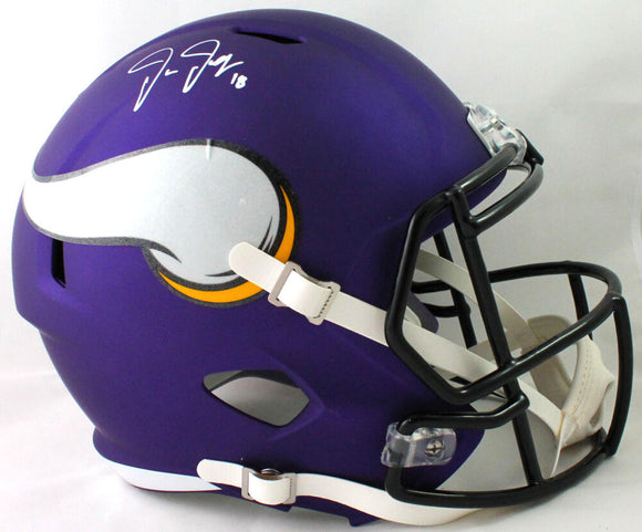 Justin Jefferson Autographed Minnesota Vikings F/S Speed Helmet - Beckett W Auth *White