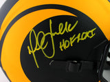 Marshall Faulk Autographed Los Angeles Rams F/S Eclipse Speed Helmet w/ HOF - Beckett W Auth *Yellow
