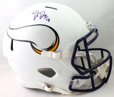 Justin Jefferson Autographed Minnesota Vikings F/S Flat White Speed Helmet - Beckett W Auth *Purple