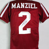 Johnny Manziel Autographed Maroon College Style Jersey w/ 12 Heisman - JSA W Auth *2
