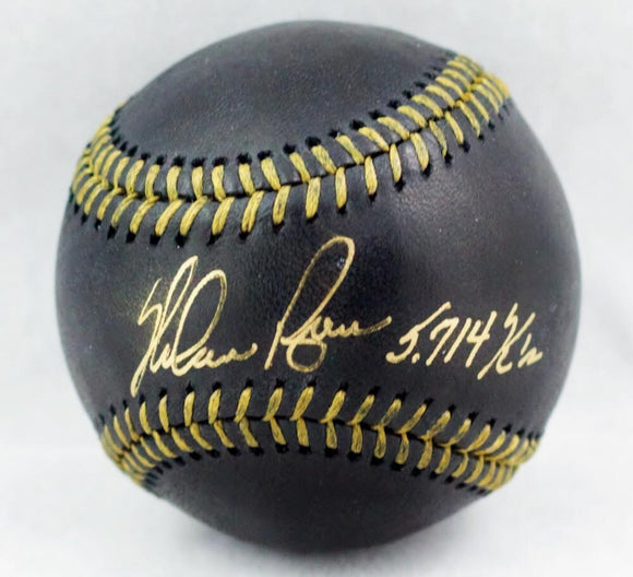 Nolan Ryan Autographed Rawlings OML Black Baseball W/ 5714 Ks - AI Verified *Gold