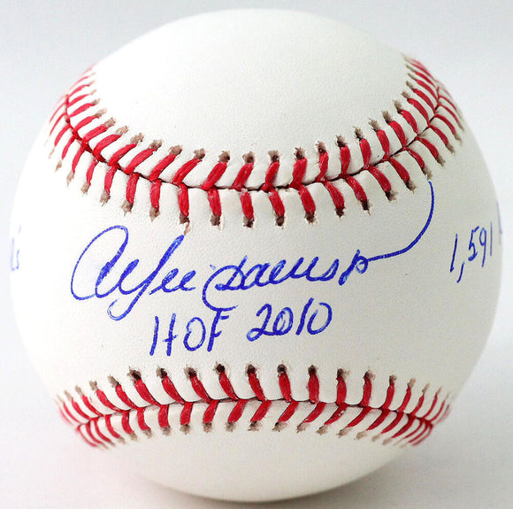 Andre Dawson Autographed Rawlings OML Baseball w/ 3 Insc - JSA W Auth *Blue