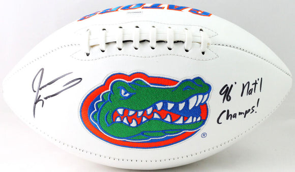 Jevon Kearse Autographed Florida Gators Logo Football w/ Nat'l Champs - JSA W Auth *Black