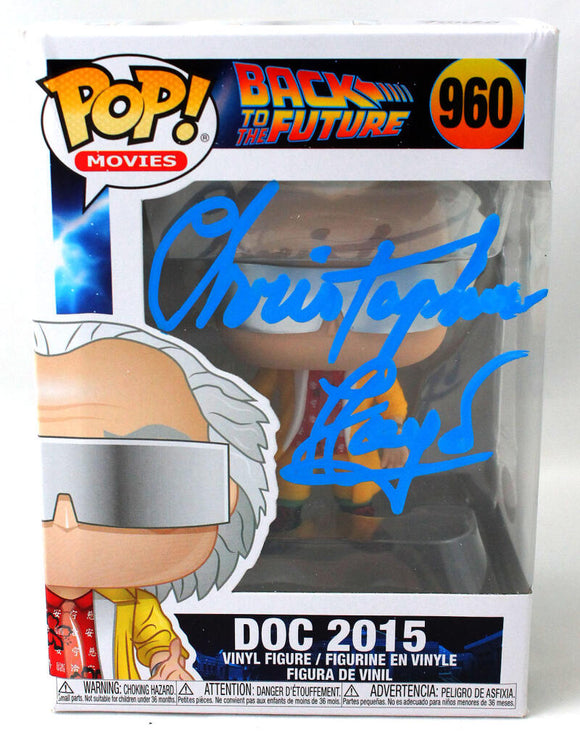 Christopher Lloyd Autographed Doc in 2015 Funko Pop Figurine - JSA W Auth *Blue