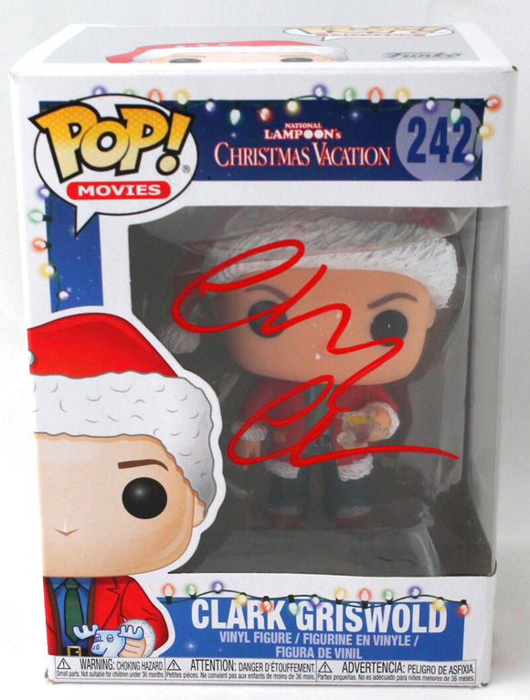 Chevy Chase Autographed Clark Griswold Funko Pop Figurine - JSA W Auth *Red