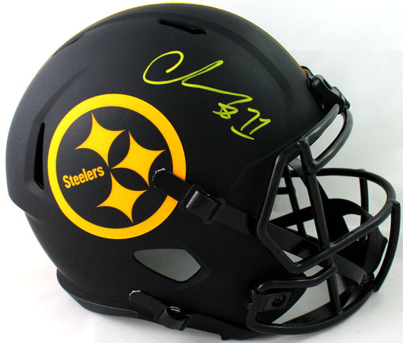 Chase Claypool Autographed Pittsburgh Steelers F/S Eclipse Speed Helmet - Beckett W Auth *Yellow Image 1