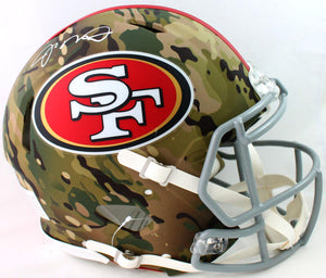 Joe Montana Autographed San Francisco 49ers F/S Camo Speed Authentic Helmet - Beckett W Auth *White