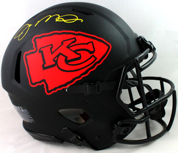 Joe Montana Autographed Kansas City Chiefs F/S Eclipse Speed Authentic Helmet - Beckett W Auth *Yellow
