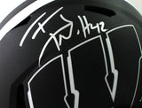 TJ Watt Autographed Wisconsin Badgers Eclipse Speed Authentic Helmet - Beckett W Auth *Silver