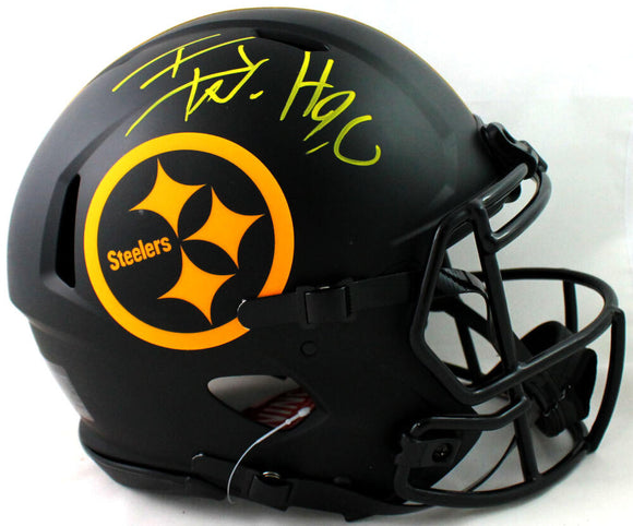 TJ Watt Autographed Pittsburgh Steelers F/S Eclipse Speed Authentic Helmet - Beckett W Auth *Yellow