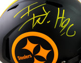 TJ Watt Autographed Pittsburgh Steelers F/S Eclipse Speed Authentic Helmet - Beckett W Auth *Yellow