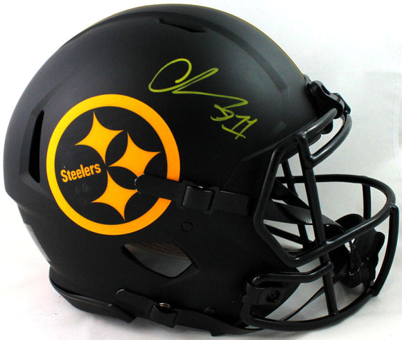 Chase Claypool Autographed Pittsburgh Steelers F/S Eclipse Speed Authentic Helmet - Beckett W Auth *Yellow