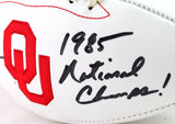Brian Bosworth Autographed Oklahoma Logo Football w/ 85 Natl Champs - Beckett Authenticated