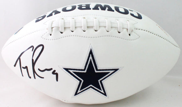 Tony Romo Autographed Dallas Cowboys Logo Football - Beckett W Auth – The  Jersey Source