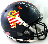 Roger Staubach Signed Navy Midshipmen F/S DTOM Helmet w/ Heisman - Beckett W Auth