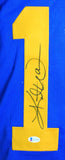 Kurt Warner Autographed Blue/Yellow Pro Style Jersey - Beckett W *Black *1