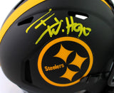 TJ Watt Autographed Pittsburgh Steelers Eclipse Speed Mini Helmet - Beckett W Auth *Yellow