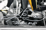 Hines Ward Autographed Pittsburgh Steelers 16x20 FP Spotlight Photo w/ SB MVP - Beckett W Auth *White