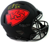 Travis Kelce Autographed KC Chiefs F/S Eclipse Authentic Helmet - Beckett W Auth *Yellow
