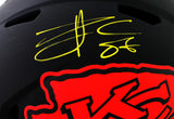 Travis Kelce Autographed KC Chiefs F/S Eclipse Authentic Helmet - Beckett W Auth *Yellow