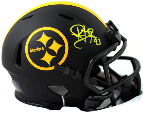 Troy Polamalu Autographed Pittsburgh Steelers Eclipse Speed Mini Helmet - Beckett W Auth *Yellow