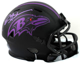 Deion Sanders Autographed Baltimore Ravens Eclipse Mini Helmet- Beckett W Auth *Purple
