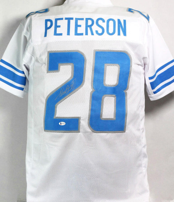 Adrian Peterson Autographed White Pro Style Jersey - Beckett W Auth *2