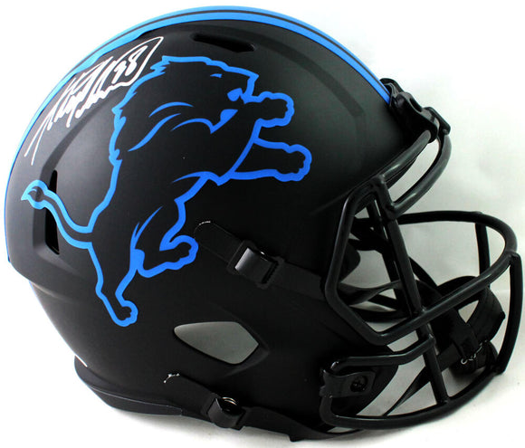 Adrian Peterson Autographed Detroit Lions F/S Eclipse Speed Helmet - Beckett W Auth *Silver