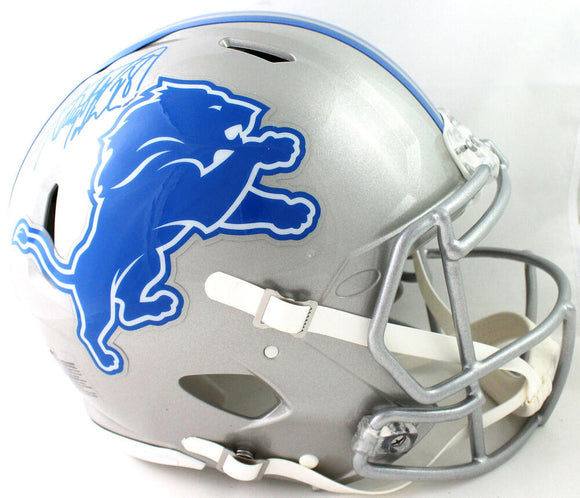 Adrian Peterson Autographed Detroit Lions F/S Speed Authentic Helmet - Beckett W Auth *Blue