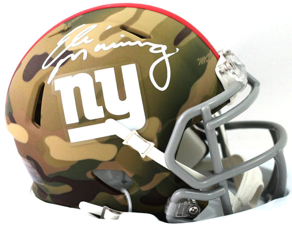 Eli Manning Autographed New York Giants Camo Speed Mini Helmet - Fanatics Auth *White