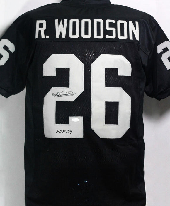 Rod Woodson Autographed Black Pro Style Jersey with HOF- JSA Witness Auth *MB2