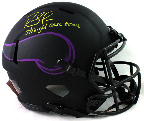 Randy Moss Autographed Vikings F/S Eclipse Speed Authentic Helmet w/Insc - Beckett W Auth *Yellow