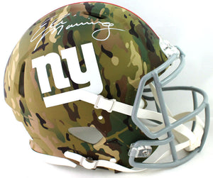 Eli Manning Autographed New York Giants F/S Camo Speed Authentic Helmet - Fanatics Auth *White