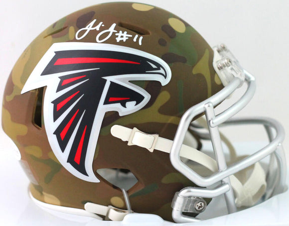 Julio Jones Autographed Atlanta Falcons Camo Mini Helmet - Beckett W Auth *White